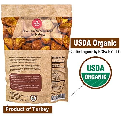 Mighty Apricot Mighty Apricot USDA Organic Bitter Apricot Kernels(1LB) 16oz, Natural Raw Bitter Apricot Seeds, Vegan, Non-GMO, Gluten Free, Great source of Vitamin B17 and B15