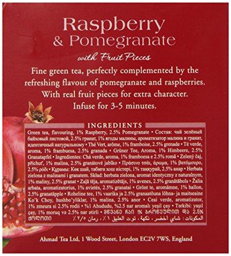 Ahmad Tea Ahmad Tea Green Tea, Raspberry & Pomegranate, 20 ct (Pack of 6) - Caffeinated & Sugar-Free
