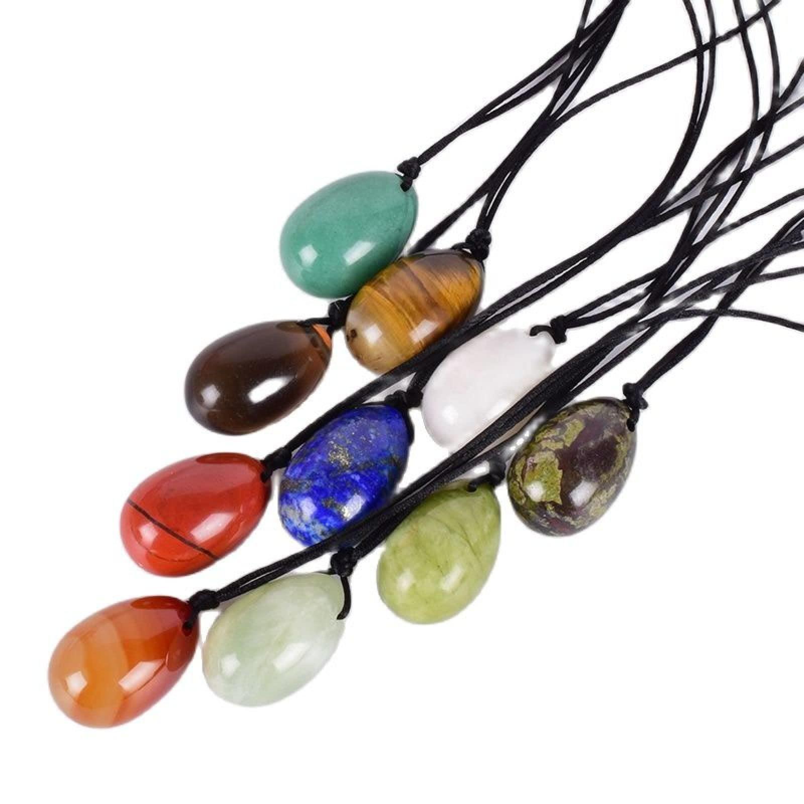 MiZuh Yoni Egg Set Drill 30 * 20 MM Yoni Egg 100% Natural Stone Healing Jade Crystal Egg Mineral Ball Kegel Massage,red Jasper 30x20mm