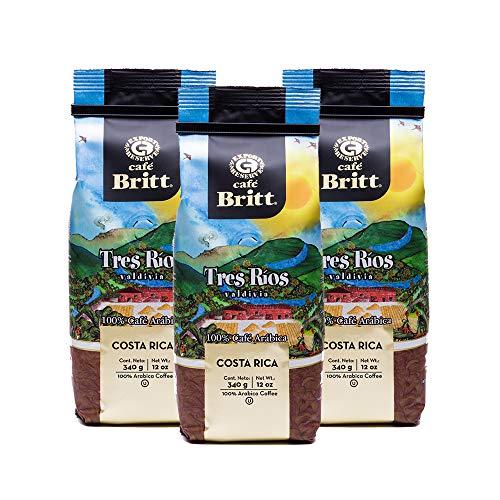 Cafe Britt Café Britt® - Costa Rican Tres Rios Valdivia Coffee (12 oz.) (3-Pack) - Ground, Arabica Coffee, Kosher, Gluten Free, 100% Gourmet & Medium Light Roast