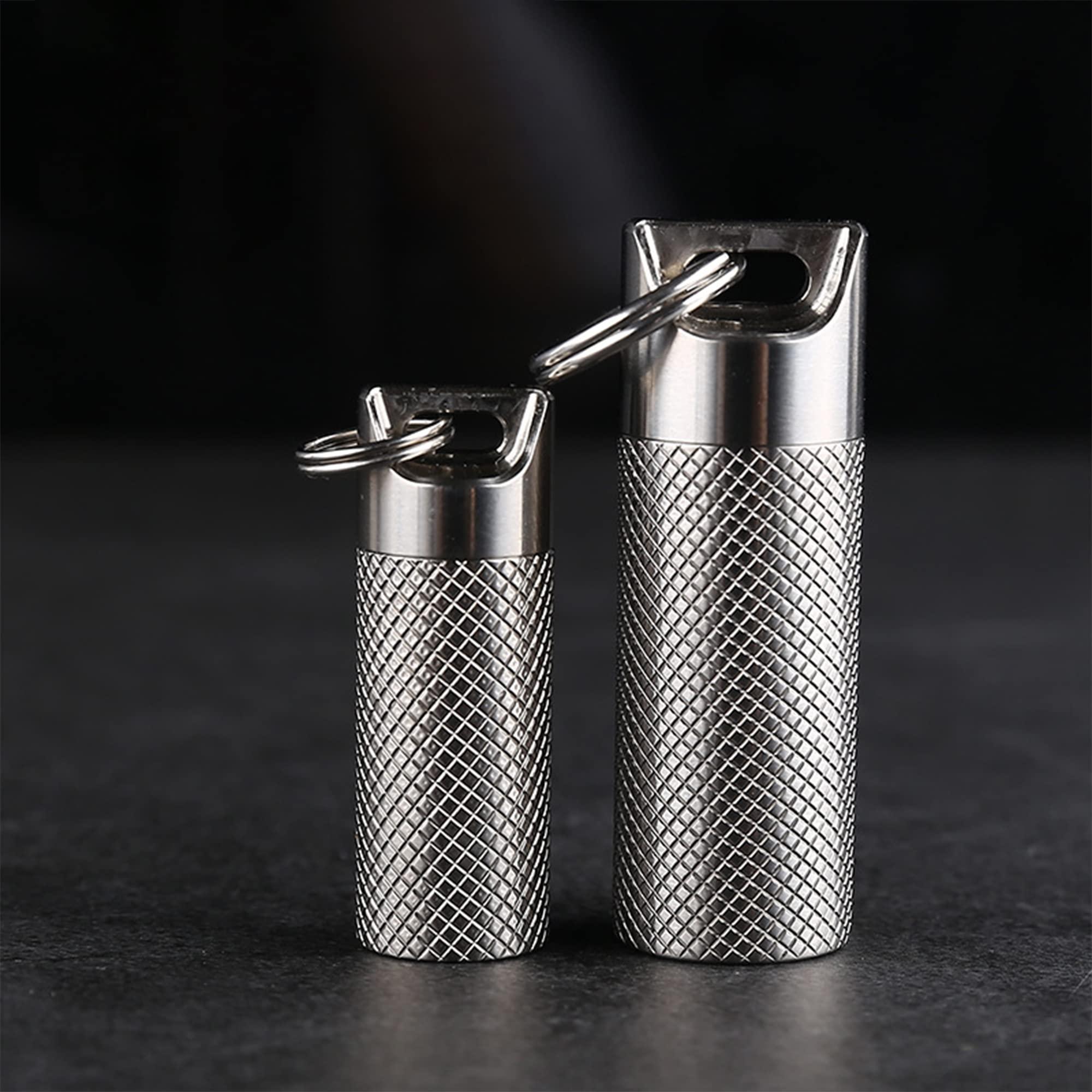 WANERSEN WANERSEN Titanium Waterproof Pill Case EDC Container Capsule Case Outdoor Camping Metal Box, Large