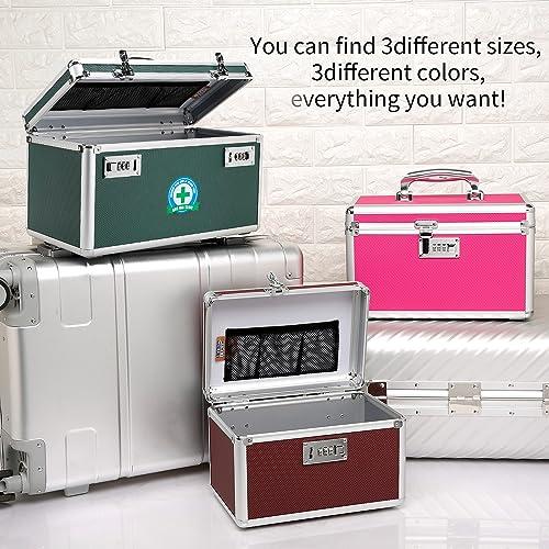 HEWEI WORKS HEWEI WORKS Locking Box with Portable Storage Case, 14.2\'\'x 7.2\'\'x 8.2\'\'Childproof Medication Lock Organizer, Lockbox for Documents, Medicine & Valuables (Brown/Large