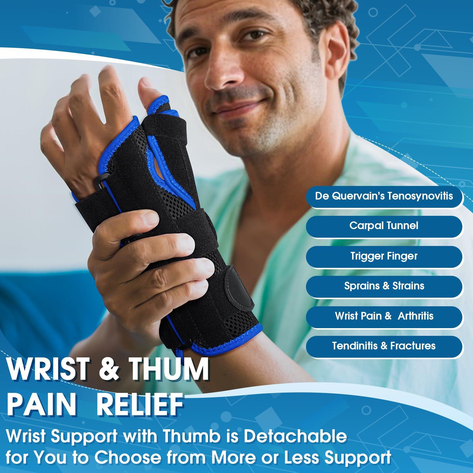 TISMOD TISMOD Carpal Tunnel Wrist Brace with Thumb Support,Adjustable Night Thumb Spica Splint Right Left Hand,Wrist Guard Stabilizer Support for Tendonitis,sprain,syndrome,De Quervain\'s Tenosynovitis