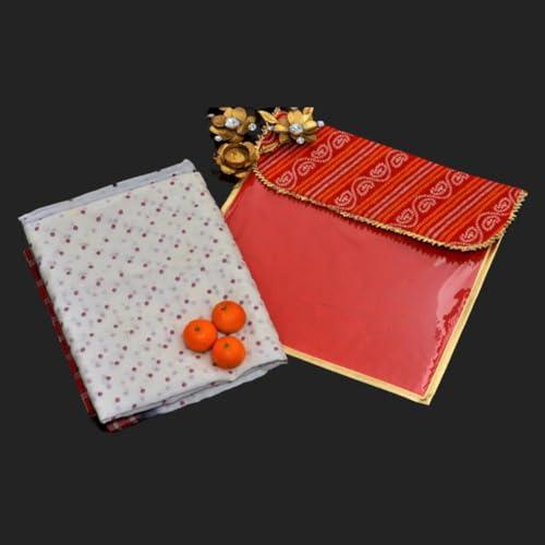 Desi Favors Desi Favors Saree Cover Fabric Bags, Indian Silk Saree Gifting/Storage Bag for Weddings, Reusable Cotton Saree Covers for Clothes Storage/Garment Bag, Travelling, Bulk - 16x17 Inch (Pack of 4)