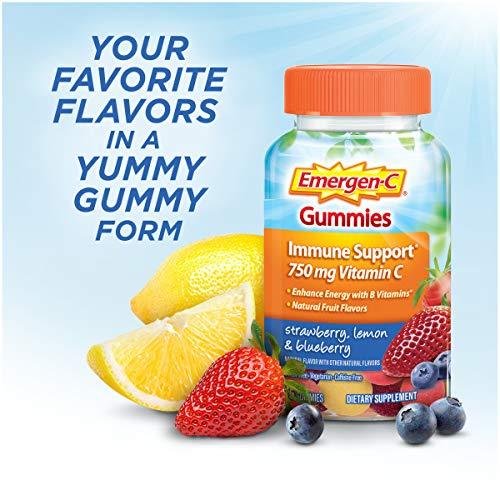 Emergen-C Emergen-C 750mg Vitamin C Gummies for Adults, Immune Support Gummies, Gluten Free, Strawberry, Lemon and Blueberry Flavors - 45 Count
