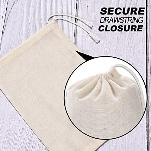 Tatuo Tatuo 50 Pieces 4 x 6 Inches Muslin Cotton Drawstring Bags Canvas Linen Sachet Bag Reusable Empty Gift Pouch for Party Home Supplies