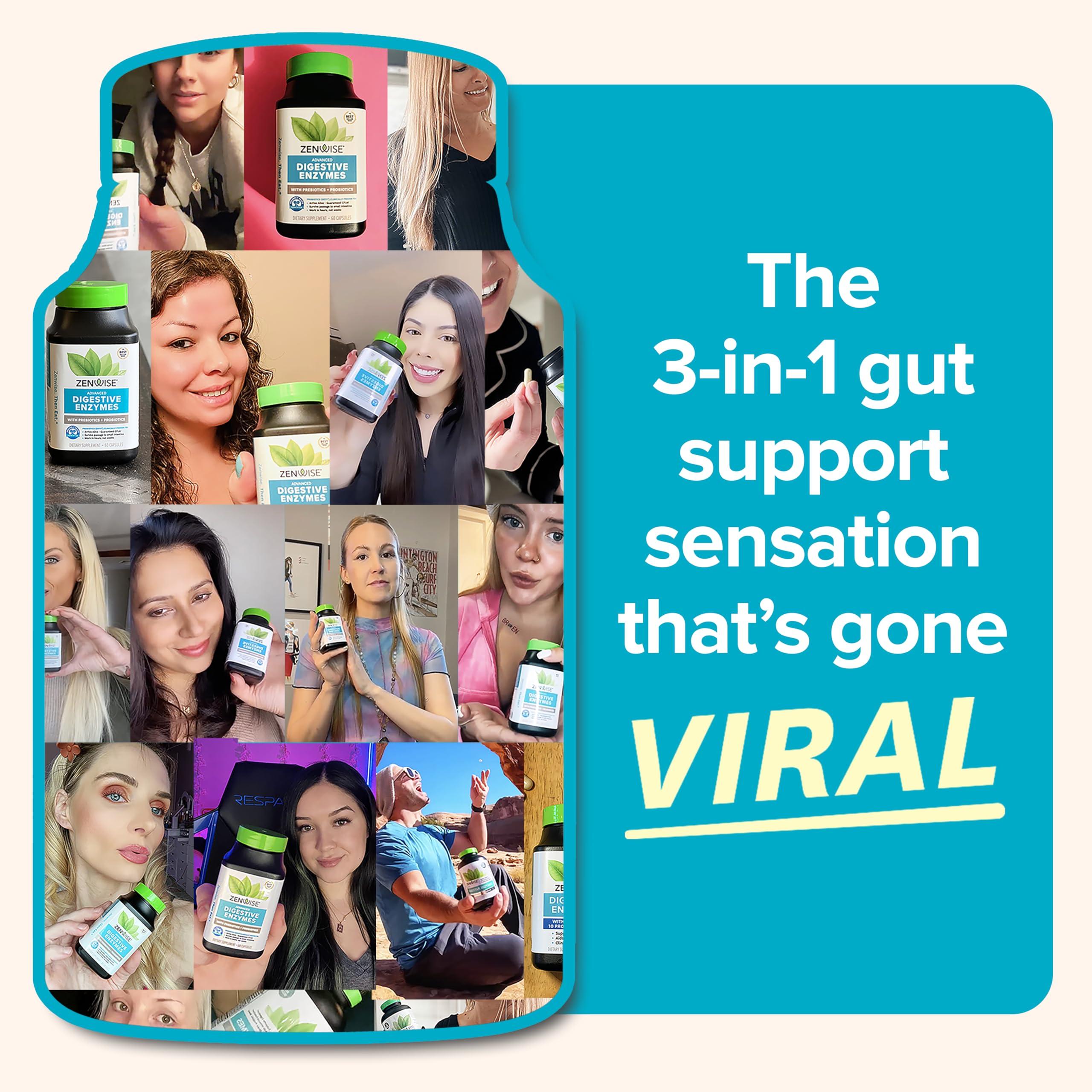 Zenwise Health Zenwise Health Digestive Enzymes and Bromelain for Gut Health - Probiotic Multi Enzymes with Prebiotics and Probiotics for Women and Men for Digestive Health and Bloating Relief for Digestion - 100 CT