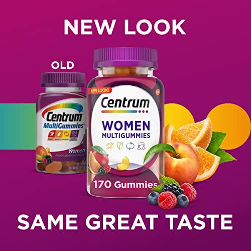 Centrum Centrum MultiGummies Gummy Multivitamin for Women, Multivitamin/Multimineral Supplement with Vitamin D3, B Vitamins and Antioxidants, Assorted Fruit Flavor - 170 Count (Pack of 2)