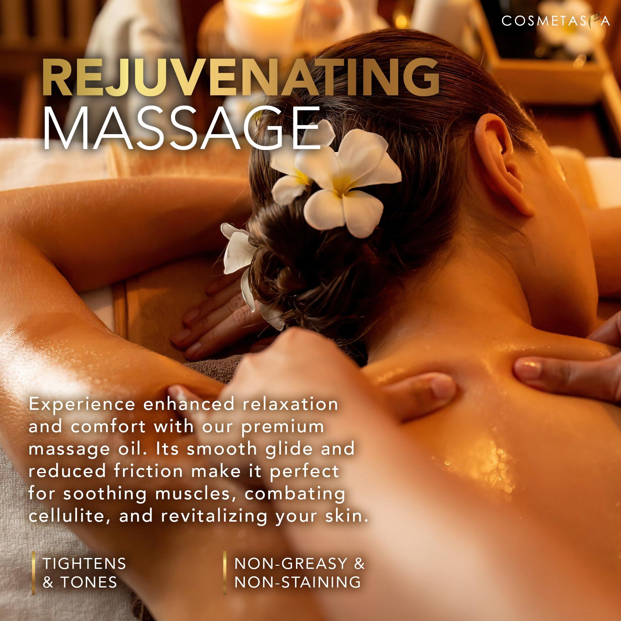 Cosmetasa Cellulite Massage Oil, Gel & Mitt - Natural Hot Cream Massage Gel, Oil & Massager - Firm, Tone, Tighten & Moisturize Skin. Soothes Muscles (16.9 oz)