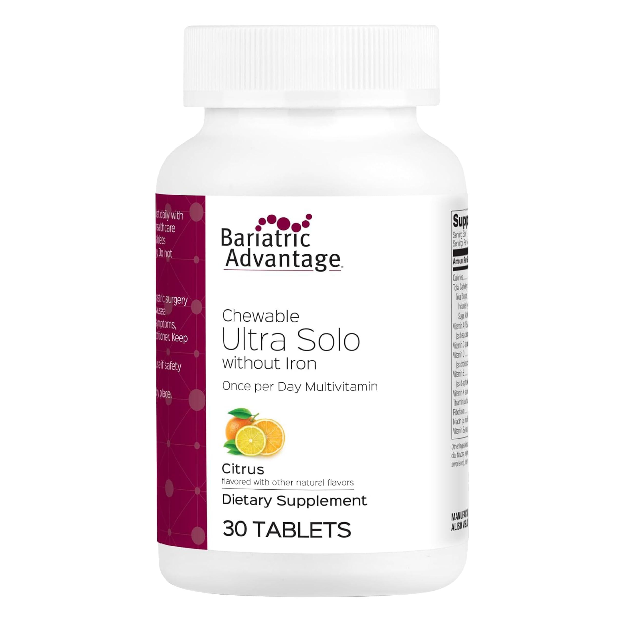 Bariatric Advantage Bariatric Advantage - Chewable Ultra Solo Without Iron - Citrus - 30 Tablets (Pack of 1)