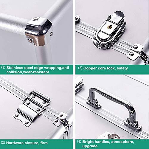 Nurth Medicine Box Nurth First Aid Kit Lockable First Aid Box Security Lock Medicine Storage Box with Portable Handle,Medication Lock Box 3 Tier Design/Precription Storage Box Large Space 14 × 9.8 × 11inch (Silver)