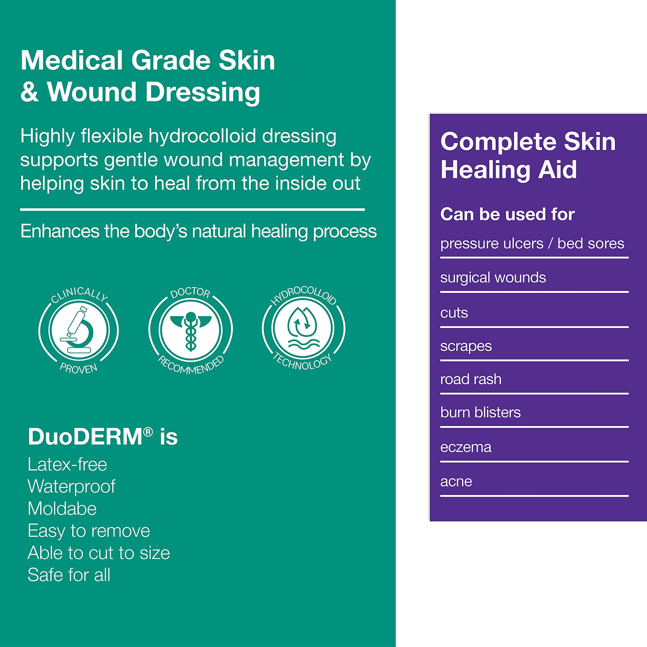 ConvaTec ConvaTec DuoDERM Signal CGF 4\"x4\" Hydrocolloid Tapered Edge Sterile Adhesive Dressing with Change Indicator for Exuding Wounds, Waterproof, Latex-Free, Flexible, Square, Beige, 5ct Box