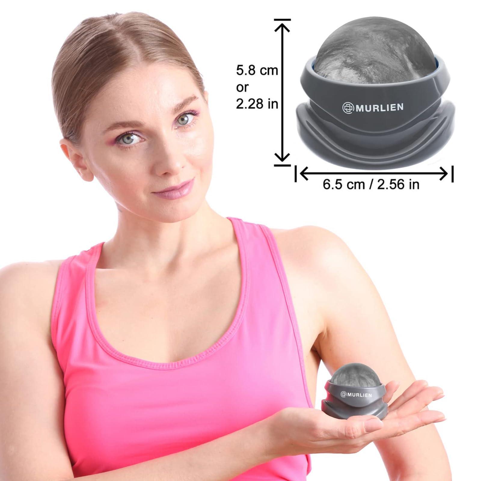 MURLIEN MURLIEN Massage Roller Ball, Tight and Sore Muscles Relief, Manual Massager, Alleviating Shoulder, Arms, Back, Legs, Calves or Muscle Tension - Gray