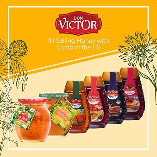 Don Victor Don Victor Pure Honey with Comb, 16 oz. Glass Globe Jar, Edible Honeycomb Included, Alternative Sweetener, Perfectly Sweet Gift for Teachers
