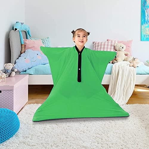 DELVOYE Body Sock Sensory Kids Autism And Sensory Processing Disorders Body Awareness Socks Safe, Breathable, Comforting For Kids Deep Pressure Sensory Training Sack ( Color : Green , Size : XL-165*74 cm )