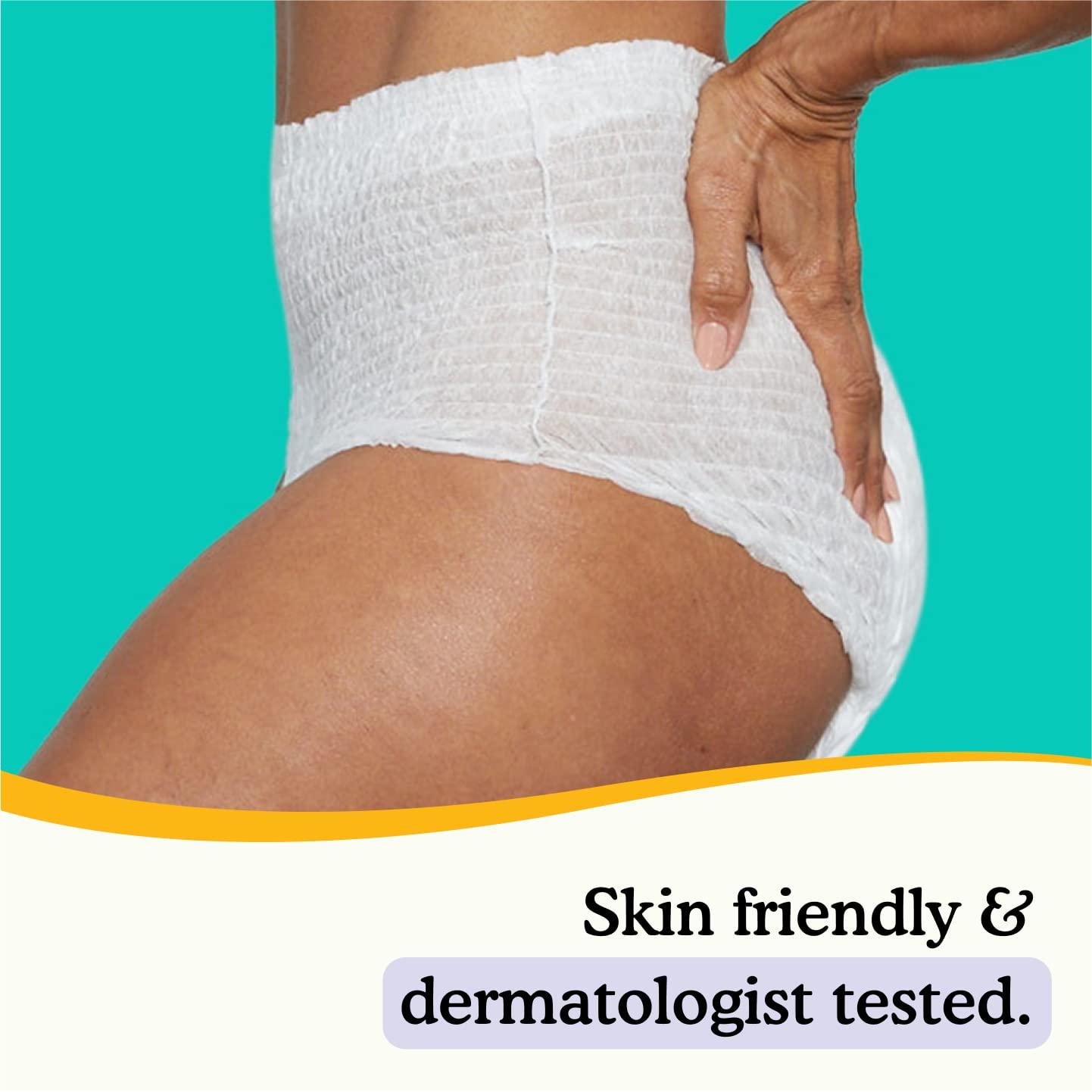 Because Because Overnight Absorbency Pull Ups - Adult Disposable Incontinence Underwear, Extra Absorbent Nighttime Pull Ups for Men and Women, White, Large, 80 Count (4 Packs of 20)