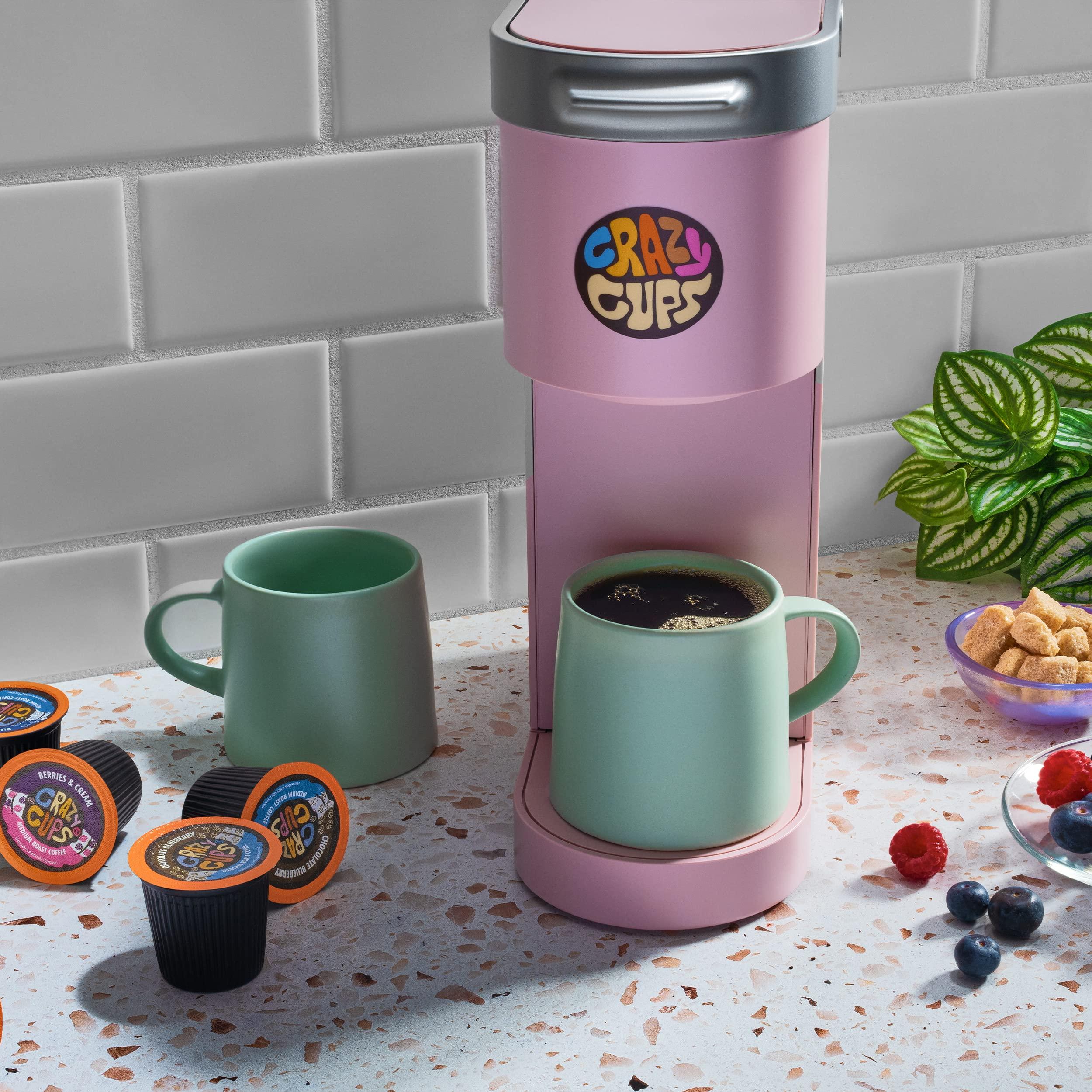 Crazy Cups Crazy Cups Flavored Single Serve Hot or Iced Medium Roast Coffee for Keurig KCups Machines in Recyclable Pods, White Chocolate Strawberry(Pack of 1, 22 Count Total)