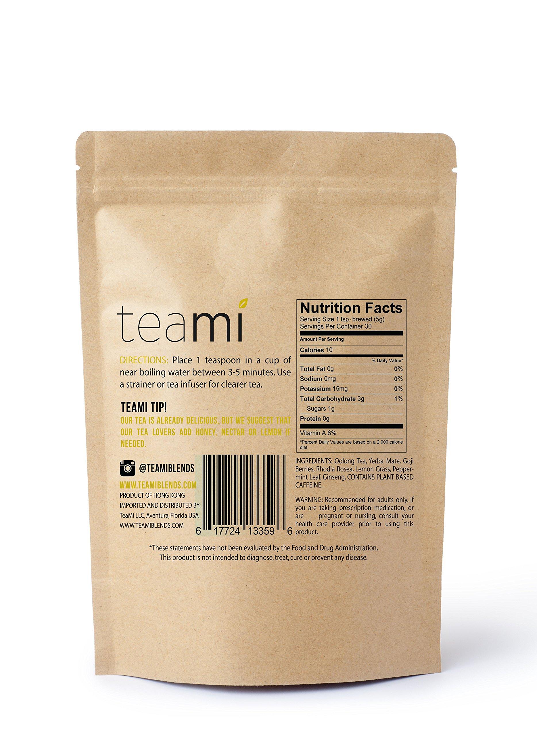 Teami Teami Positive Energy Tea - Loose Leaf High Caffeine Tea - Healthy & Natural Blend Coffee Substitute, Perfect for Focus and Strength Boosting, Caffeinated Tea for Energy