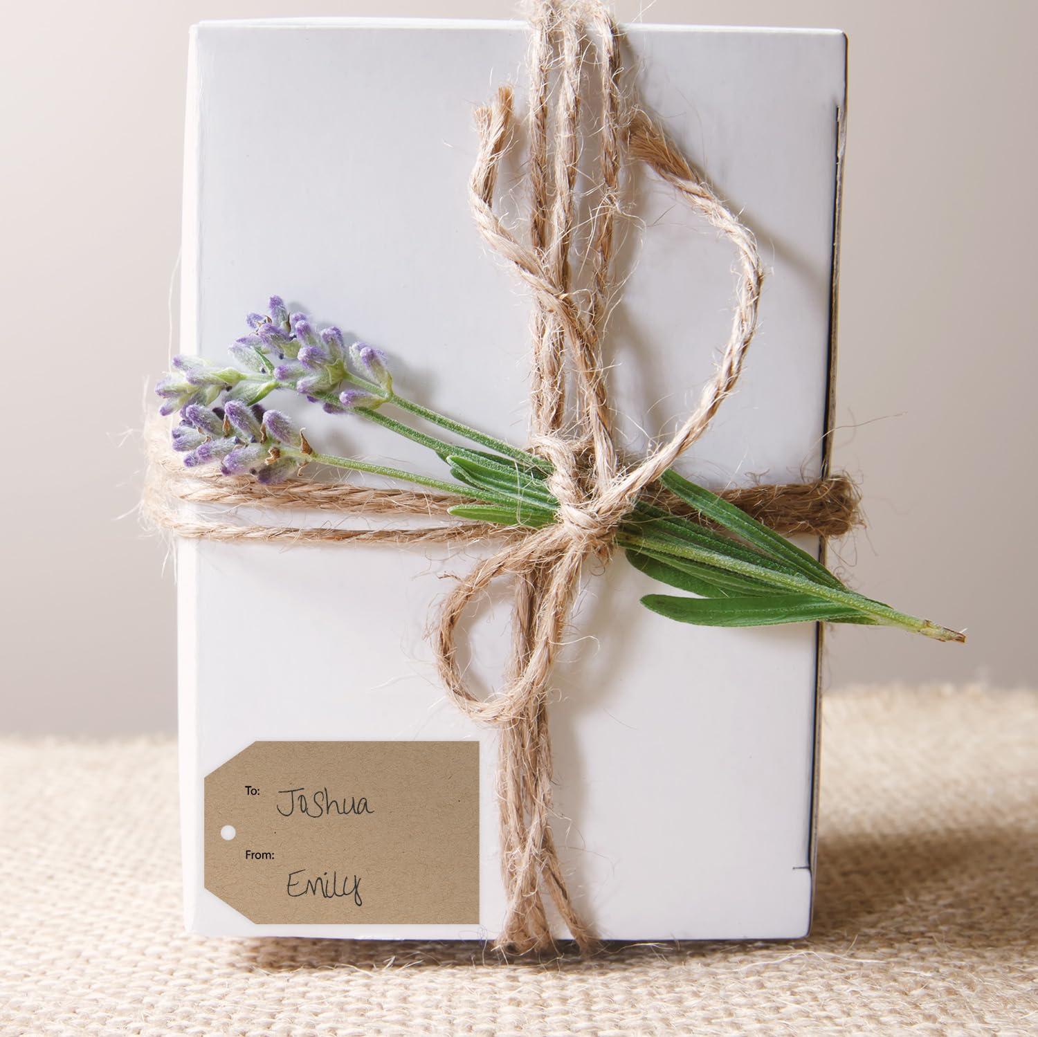 SBLABELS 2\" x 3\" to from Brown Kraft Gift Tag Stickers / 250 Modern Present Label Roll/Fill in to and from Favor Sticker/Made in The USA