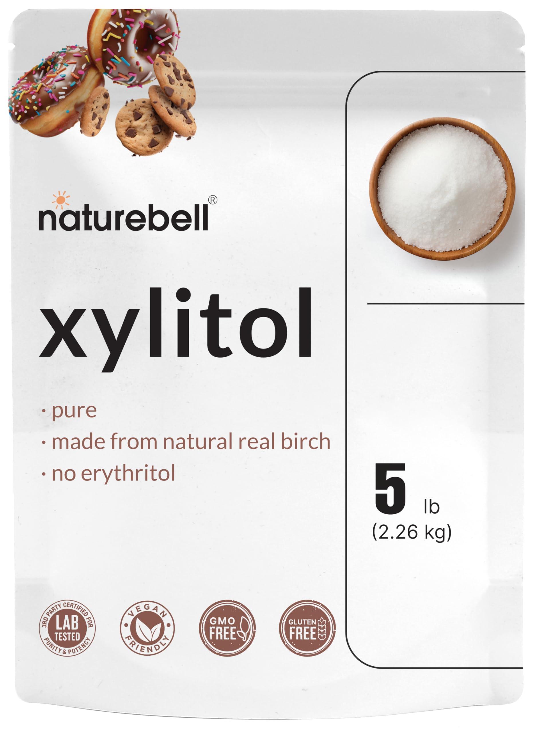 NatureBell NatureBell Xylitol Sweetener, 5lbs | Natural Birch Crystal Source 1:1 Sugar Substitute Sweet Flavor with No Erythritol Low Calorie & Glycemic Impact Sugar Free, No Aftertaste, Non-GMO