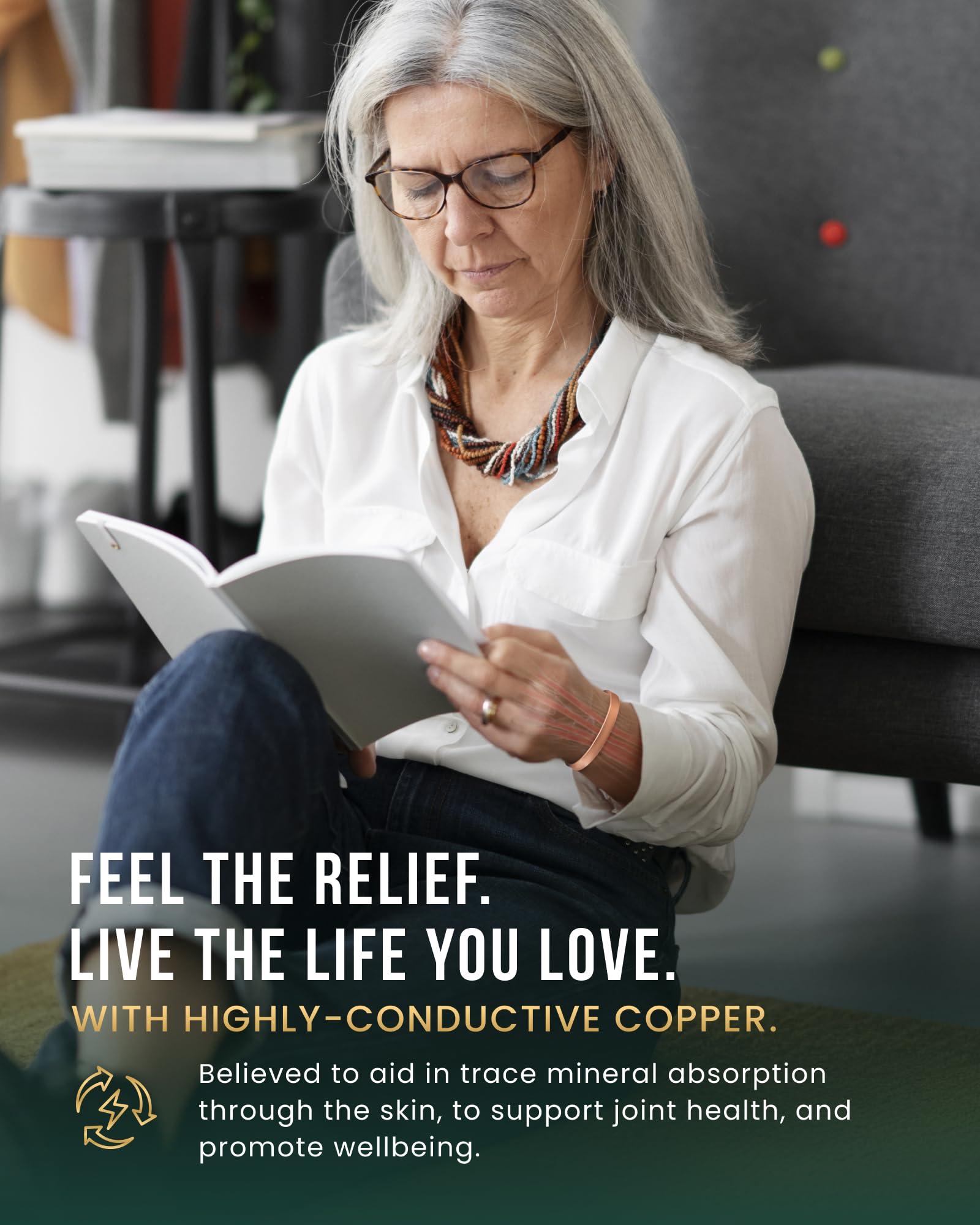 MagnetRX MagnetRX Magnetic Copper Bracelet Cuff Elegant Pure Copper Bangle Unisex Magnetic Copper Bracelets for Men & Women (Medium)