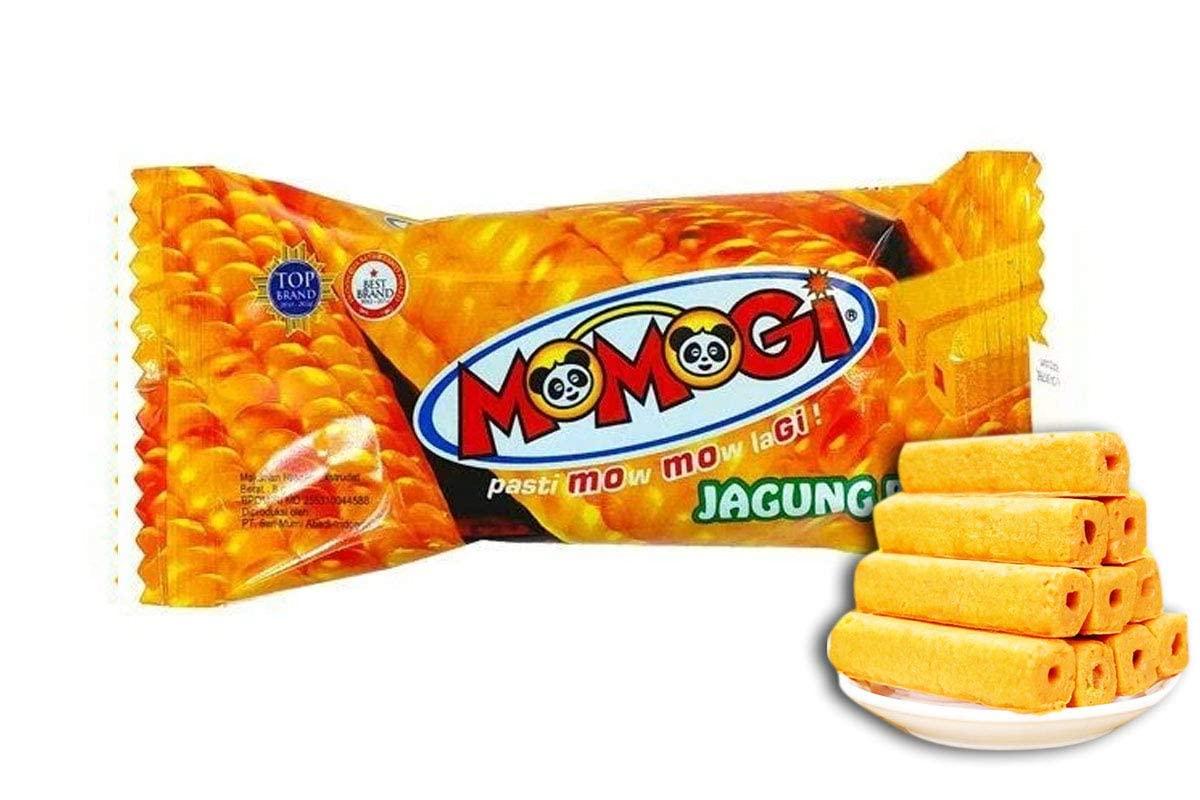Snack Momogi Corn Stick Roasted Corn Flavor (Stick Rasa Jagung Bakar) 0.28 oz (8gr) - (Pack of 20)