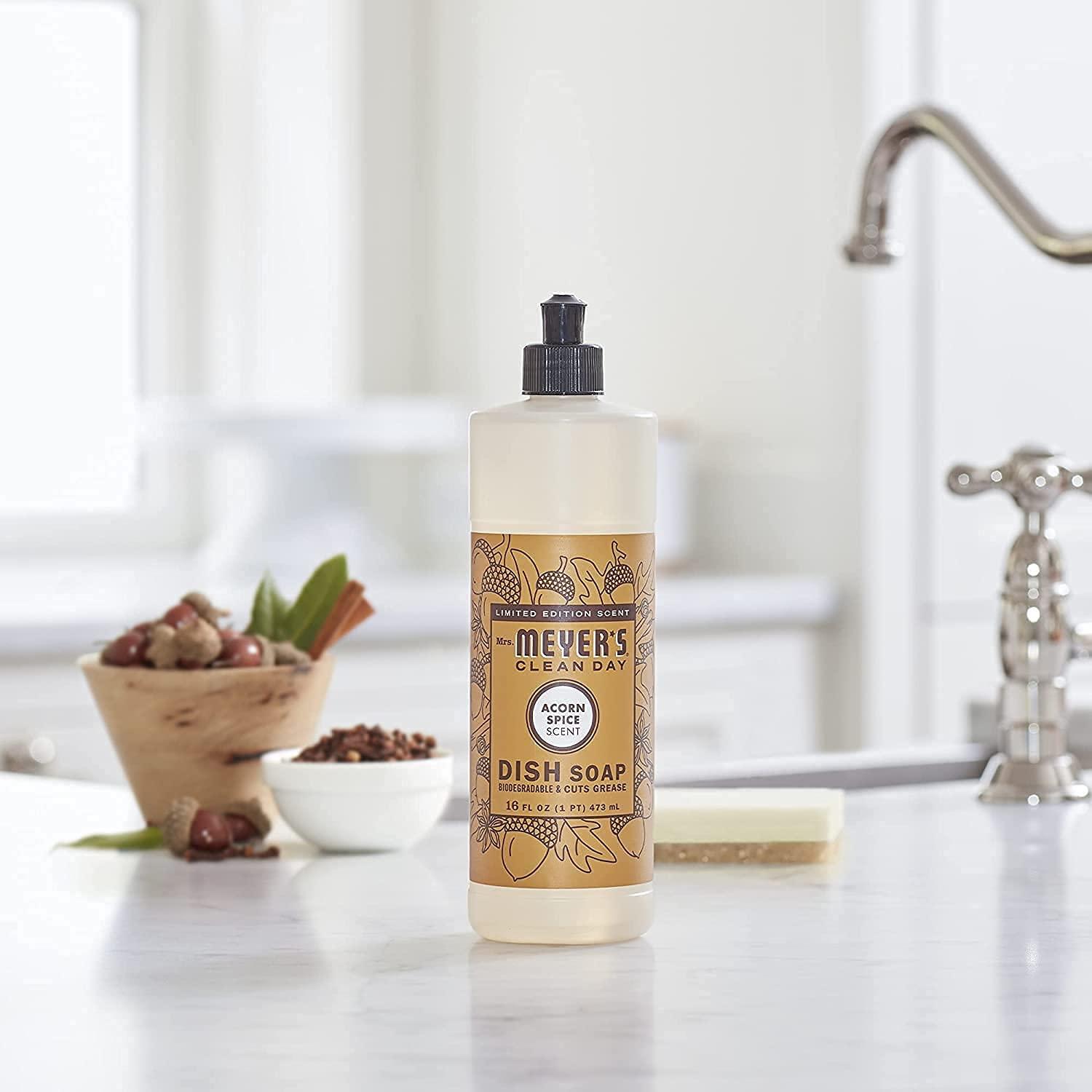 MRS. MEYER'S CLEAN DAY Mrs. Meyer\'s Liquid Dish Soap, Acorn Spice, 16 OZ (Pack - 3)