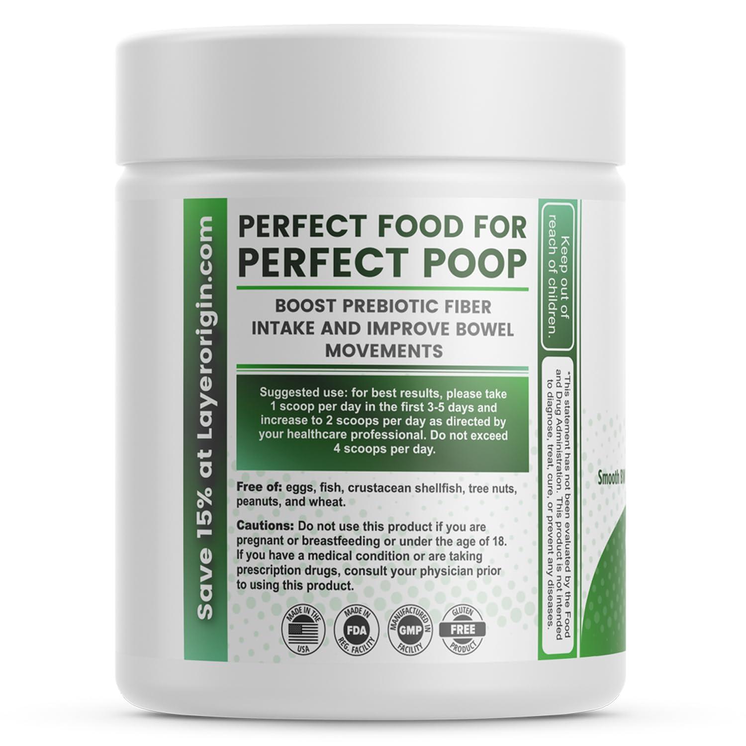 Layer Origin Layer Origin Constipiotic Prebiotic Fiber to Ease Bowel Movement and Support Regularity - 4.4 g Per Serving - HMO 2\'FL, GOS, Inulin FOS - 30-Day Supply - Unflavored, No Taste, Dissolve Easily