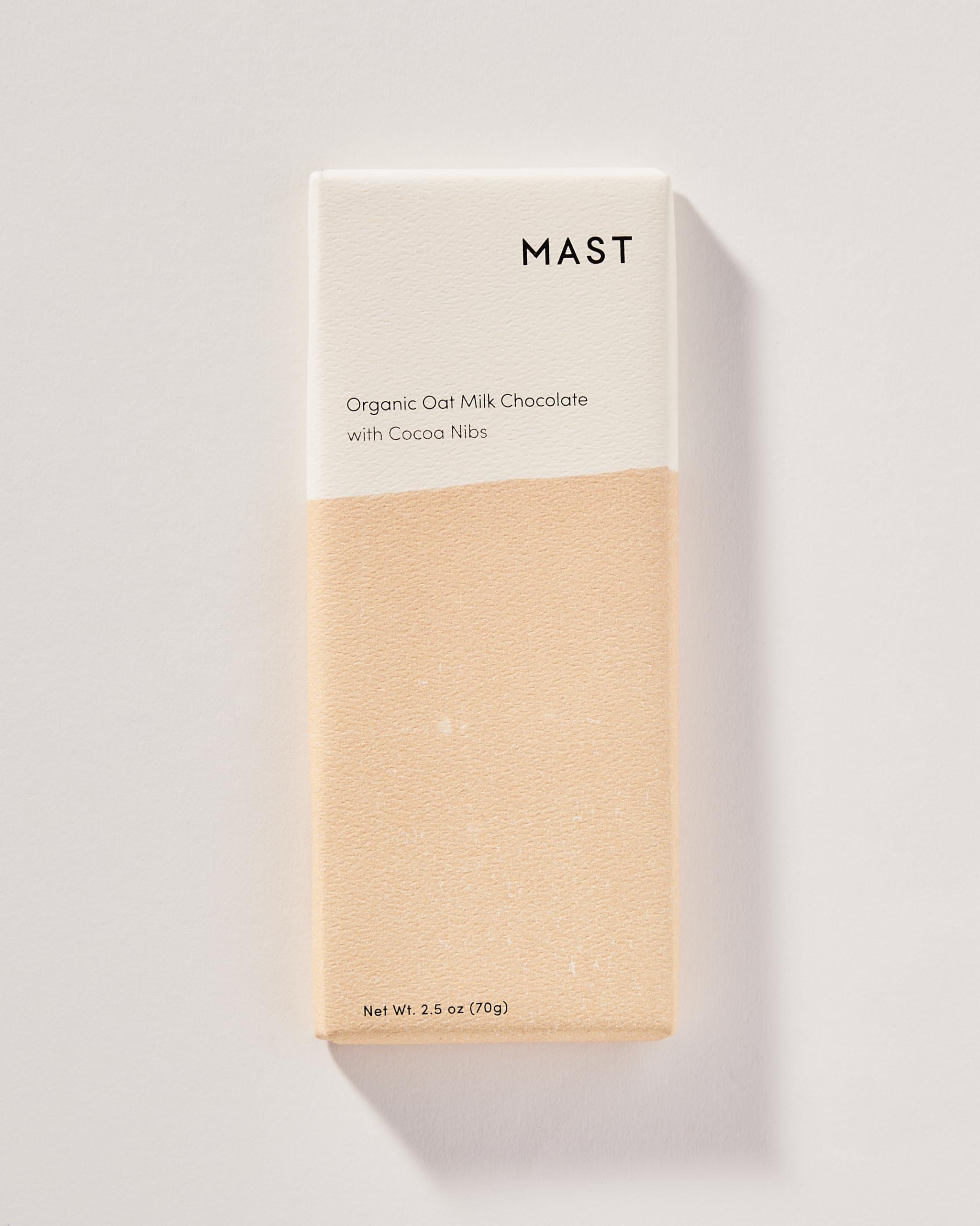 MAST Mast Chocolate Bars | 6 pack | Organic, Kosher | Classic 2.5oz each (6 Bars, Organic Oat Milk Chocolate with Cocoa Nibs)