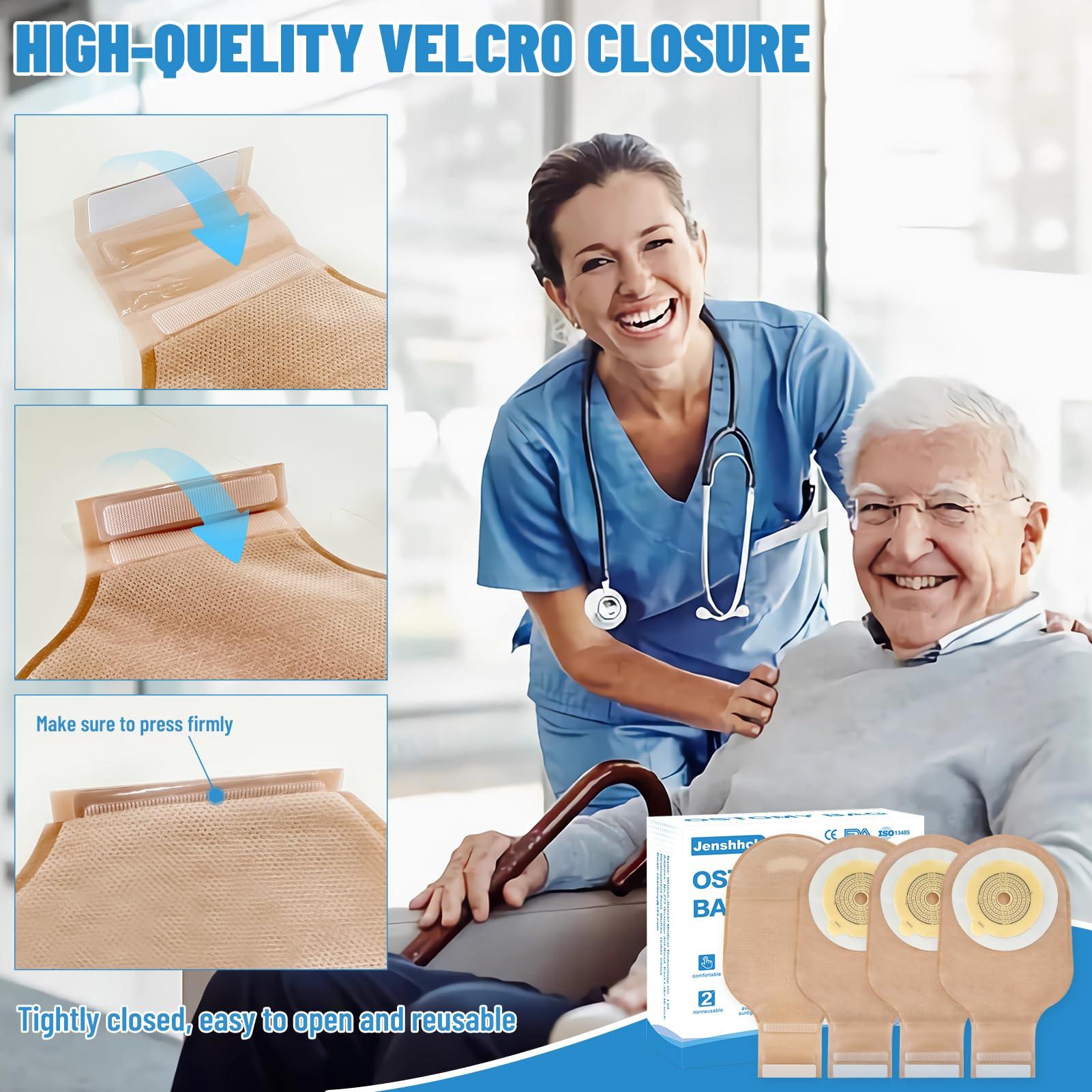 Jenshhch Jenshhch 22 PCS Colostomy Bags Ostomy Supplies, One Piece Drainable Ostomy Pouch for Adult with Closure, 15mm-60mm Cut-to-Fit Urostomy Bag, Ileostomy Supplies for Ileostomy Stoma Care