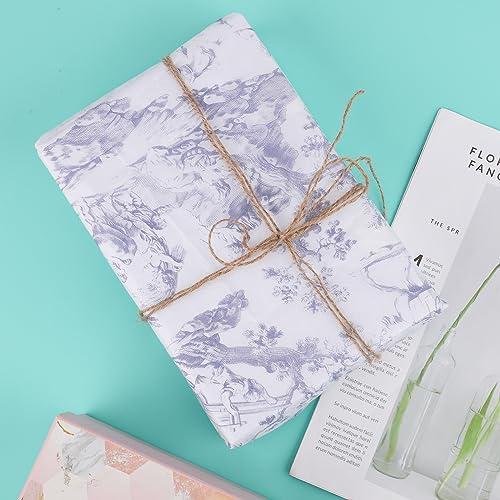 BOXOB 30 Sheets Tissue Paper, 20x14 Inches Gift Tissue Paper French Retro Print Wrapping Paper Elegant Decorative Tissue Paper for Birthday Weddings Baby Shower DIY Crafts (Purple)