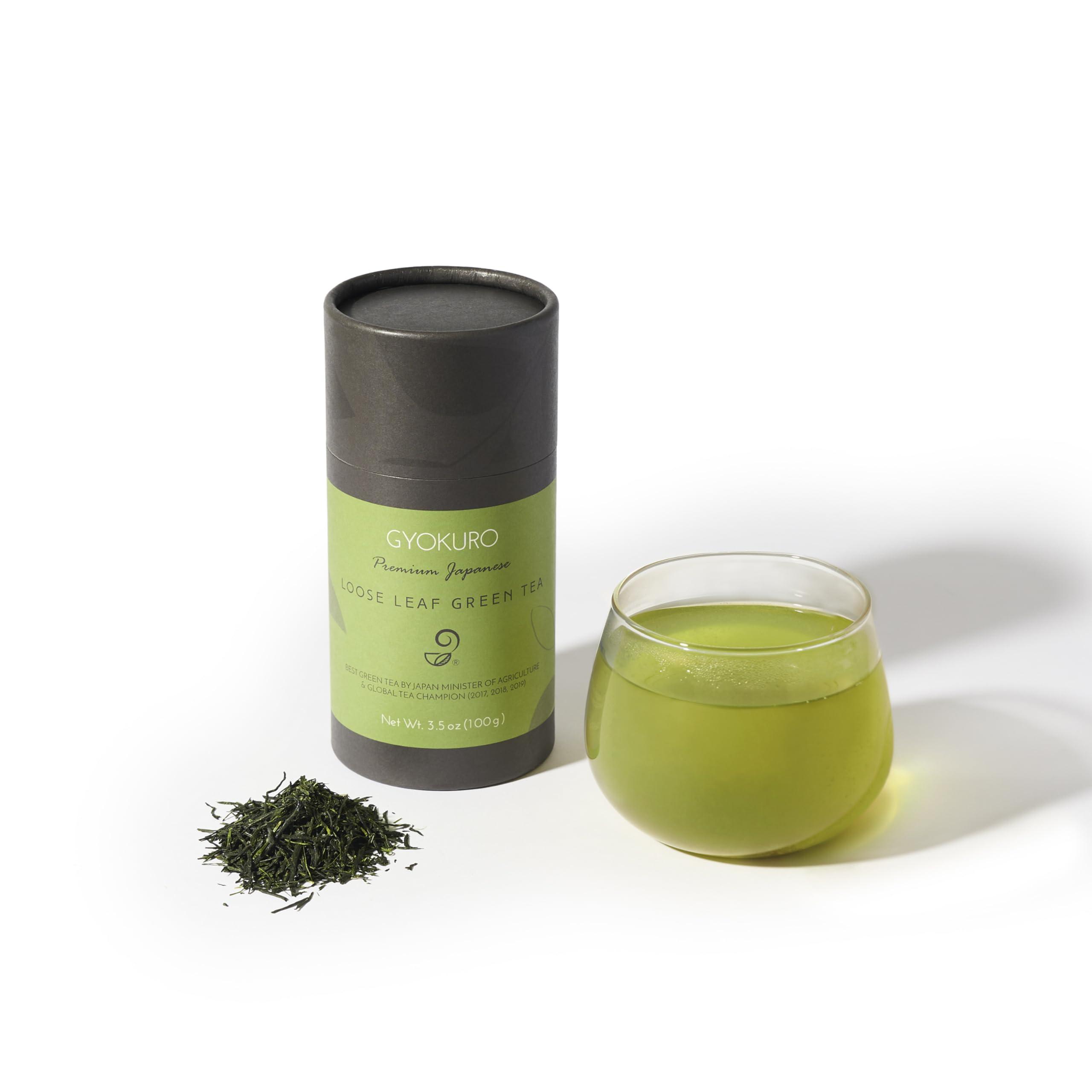 JAPANESE GREEN TEA CO. HARVESTED WITH IN JAPAN Japanese Green Tea Co. Gyokuro Premium Loose Leaf Green Tea - 3.5 Oz (100g) Shaded Imperial Jade Drew Tea - Vegan and All-Natural Sencha Japanese Tea