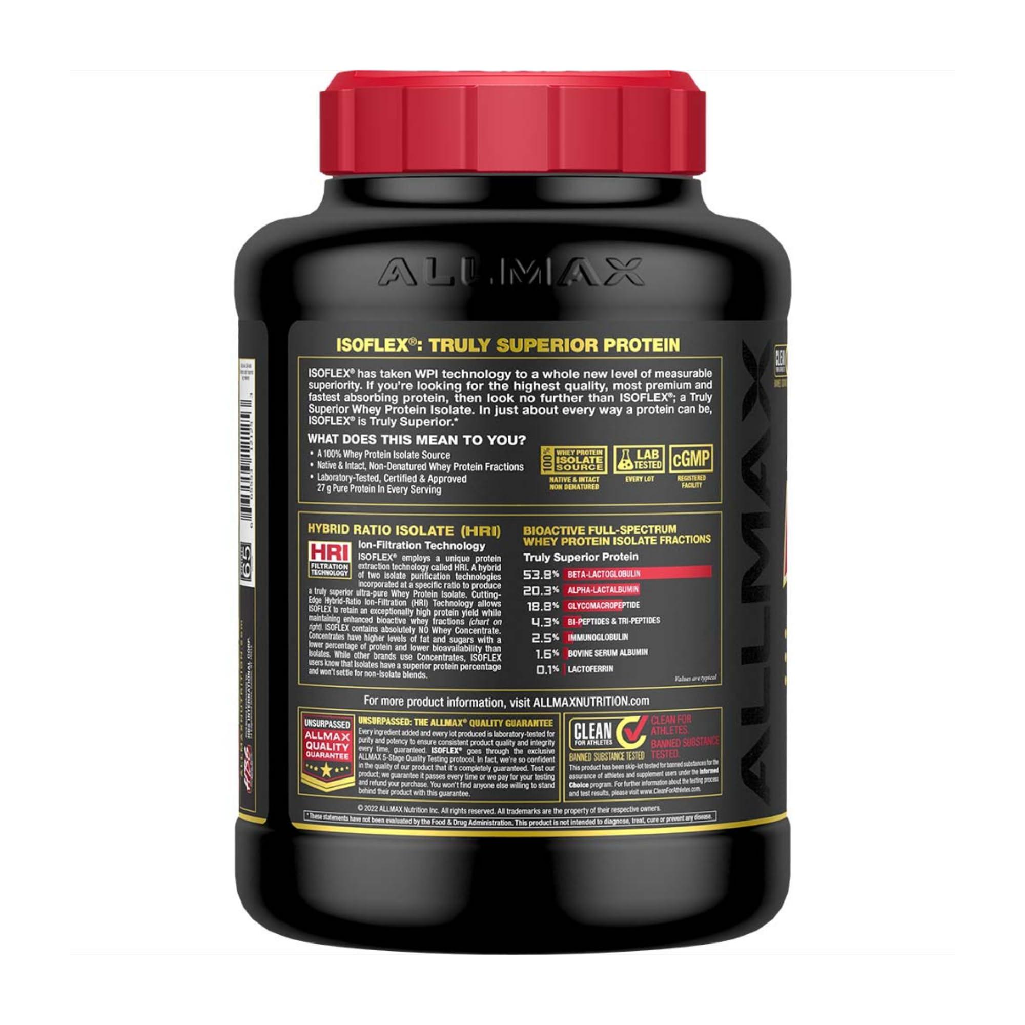 ALLMAX Nutrition ALLMAX Nutrition - ISOFLEX Whey Protein Powder, Whey Protein Isolate, 27g Protein, Vanilla, 5 Pound