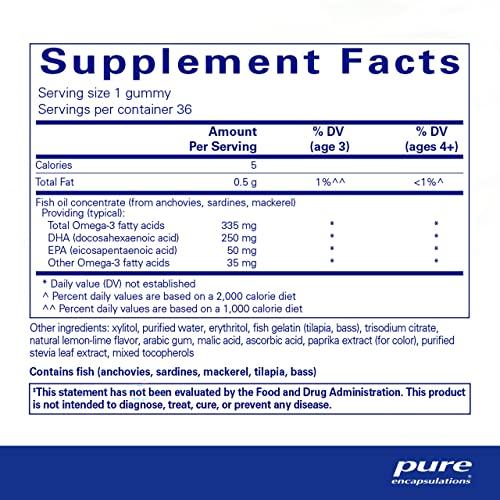 Pure Encapsulations Pure Encapsulations PureNutrients EPA/DHA Gummy | Gummy Soft Chew to Support Healthy Cognitive Function and Daily Wellness | 36 Gummies | Natural Lemon-Lime Flavor