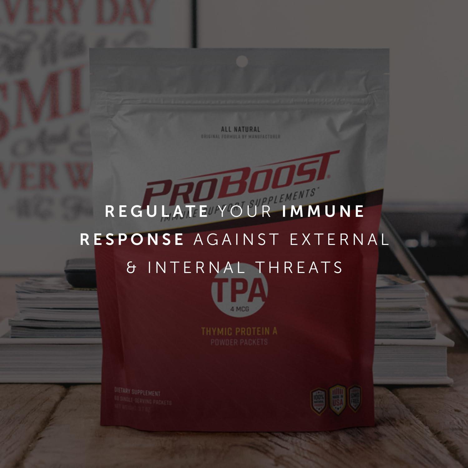 ProBoost ProBoost, 4 McG Thymic Protein A (TPA) Powder Packets - All Natural, Non-GMO, Immune Regulation and Support Supplement - 60 Packets, 4 McG TPA/Serving