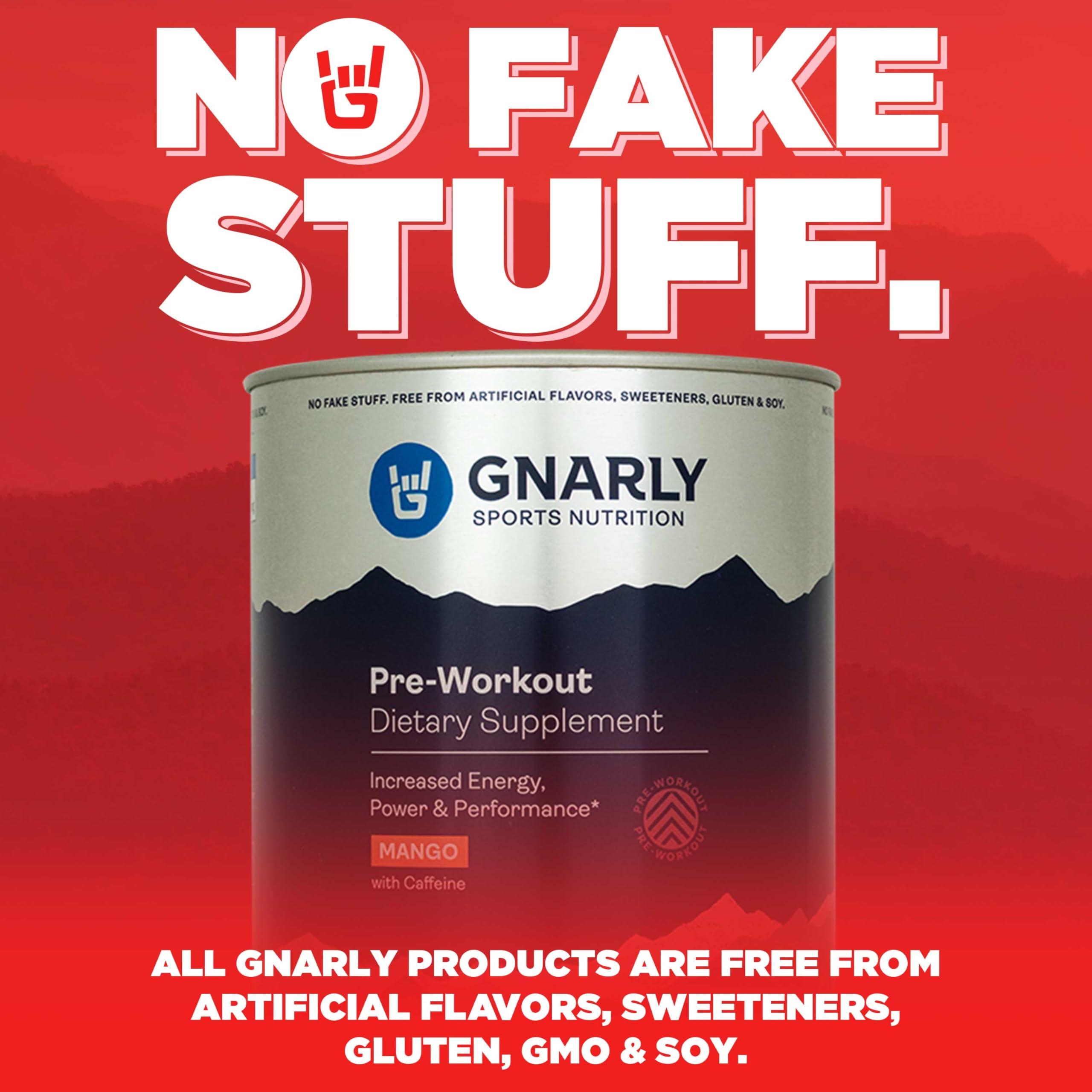 Gnarly Nutrition Gnarly Nutrition Natural Pre-Workout Powder - Endurance & Recovery, NSF Contents Certified, Vegan Pre Workout Wellness, Sports Nutrition - Mango, Caffeine 14.82oz