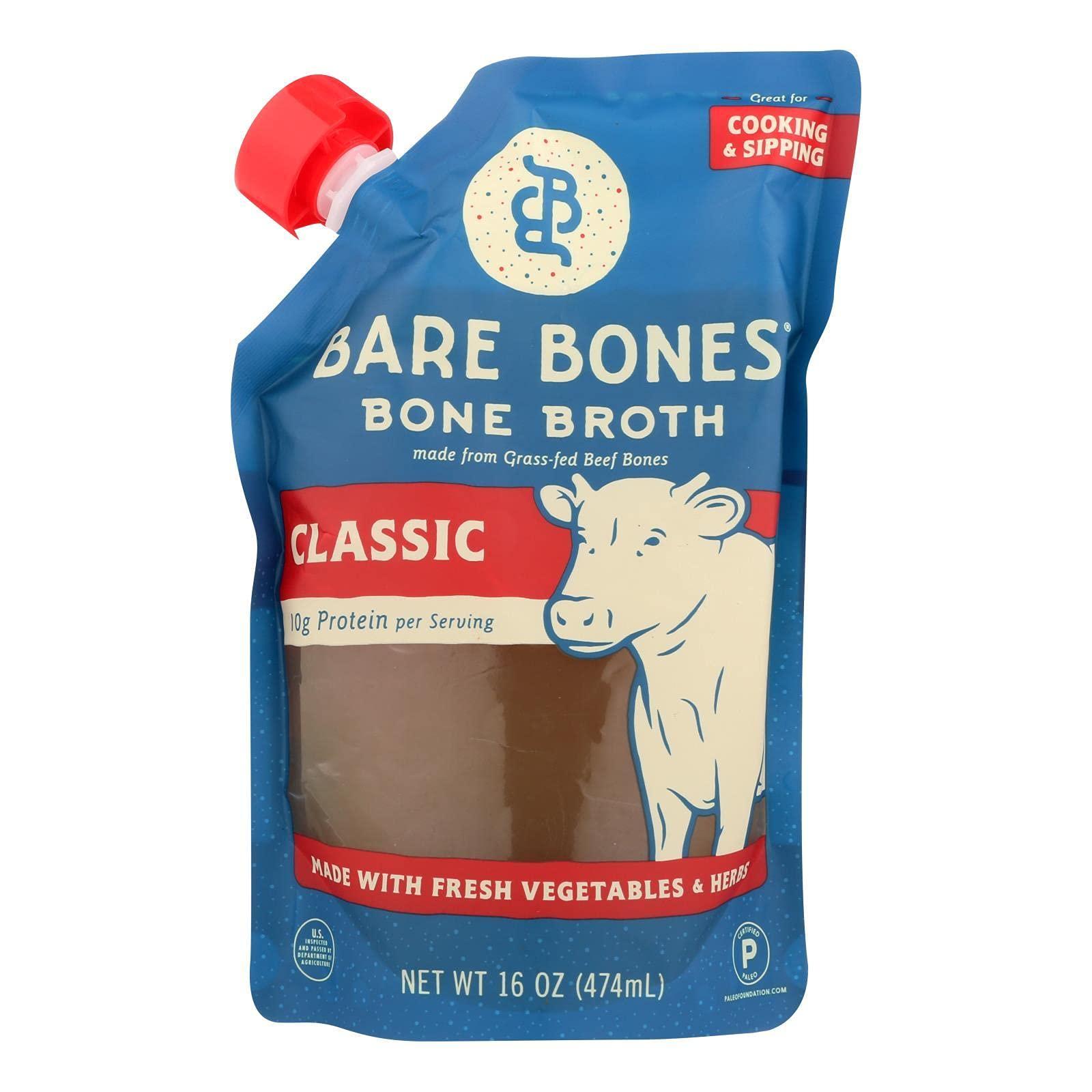 Bare Bones Beef Bone Broth by Bare Bones - Grass-fed, Organic, Beef Bone Broth, Protein-rich, 1 Pound (Pack of 6)