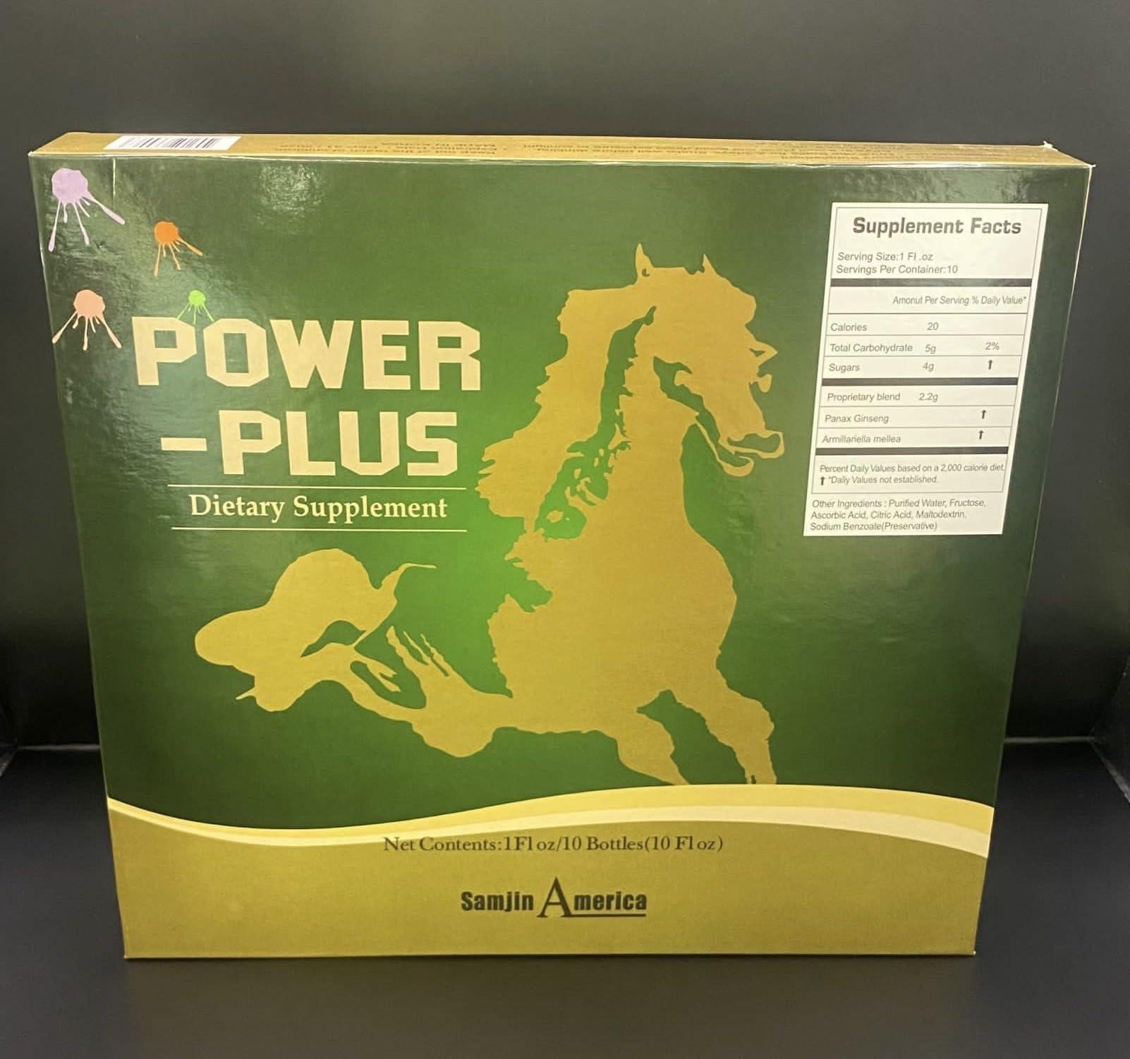 POWER-PLUS Power Plus Extra Strenght/Ginseng Energy Drink. 1oz X 10BOTTLES.