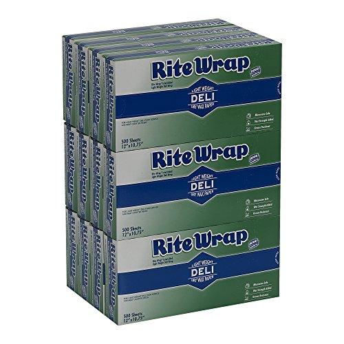 Georgia-Pacific Rite-Wrap, RW126, White, Light-Weight Interfolded Dry Wax Deli Paper 10.75" Width x 12" Length by GP PRO (Georgia-Pacific) (Case of 12 Boxes, 500 Sheets Per Box)