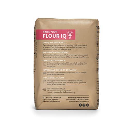 King Arthur King Arthur, 100% Organic Whole Wheat Flour, 100% Whole Grain, Non-GMO Project Verified, 2 Pounds (Pack of 12)