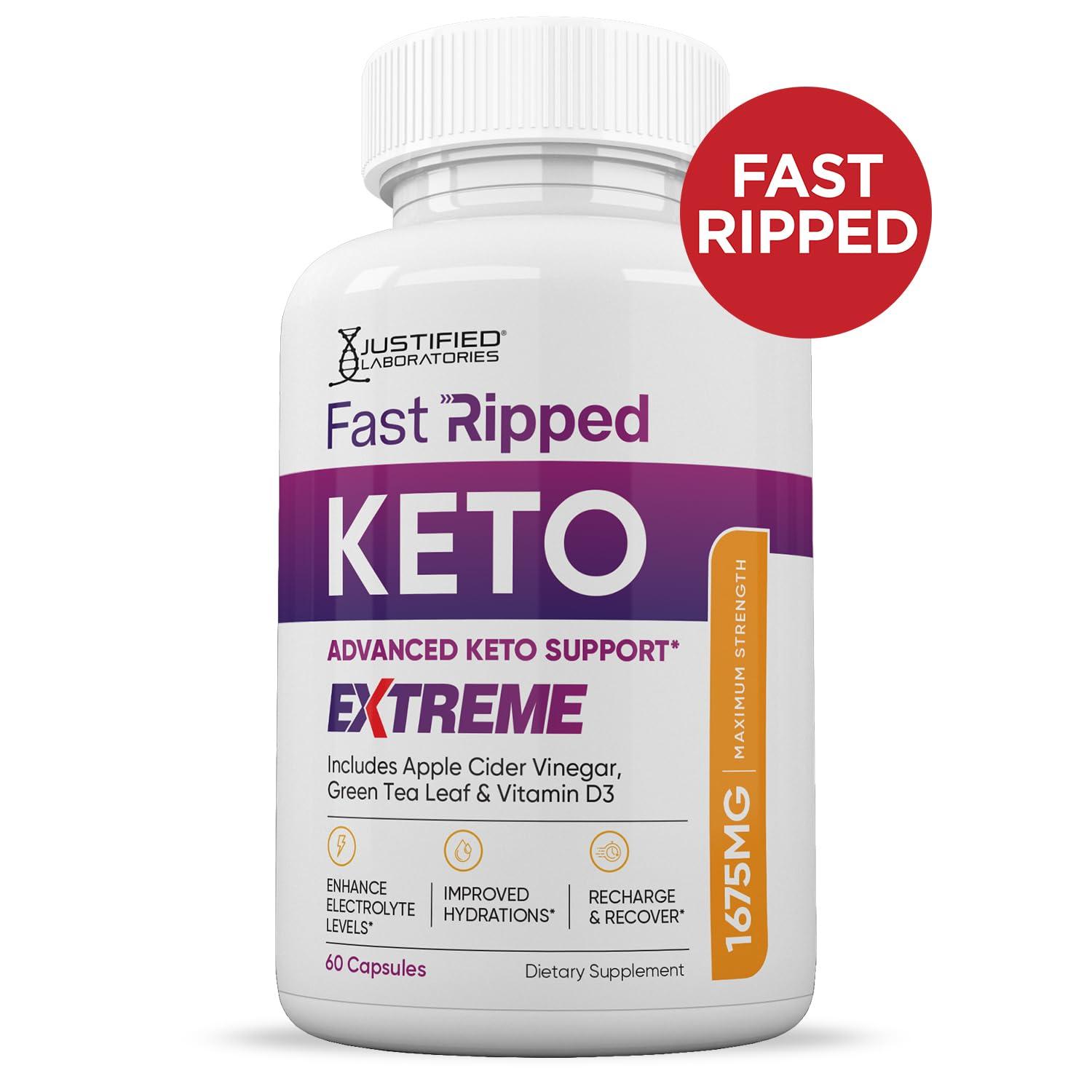Justified Laboratories (10 Pack) Fast Ripped Keto ACV Extreme Pills 1675MG Keto Support Blend Capsule Alternative to Keto ACV Gummies Formulated with Apple Cider Vinegar Extra Virgin Olive Oil Powder Green Tea 600 Capsules