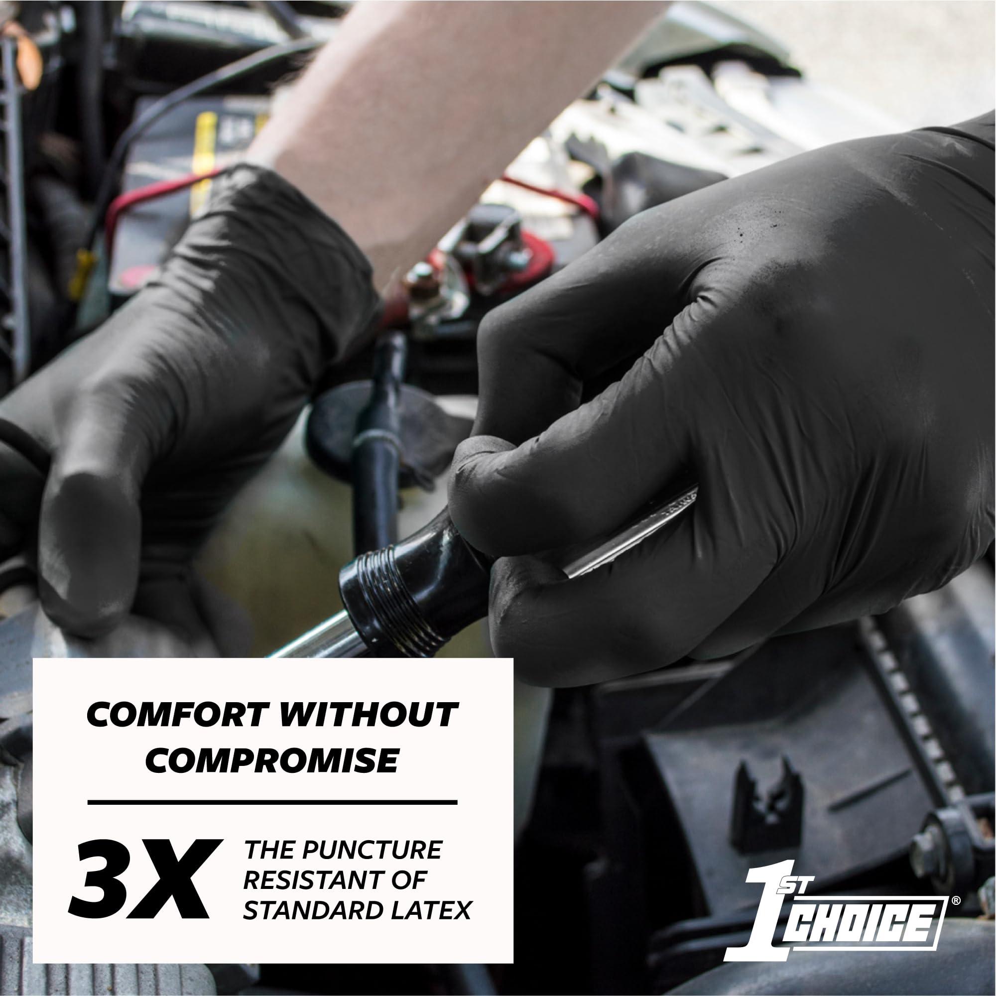 1st Choice 1st Choice Black Gloves Disposable Latex Free - Nitrile Gloves XL Black Nitrile Gloves for Cooking - 6 mil, Box of 100