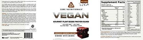 Core Nutritionals Core Nutritionals Platinum Vegan Gourmet Plant-Based Protein Blend with 21Grams of Pea Protein, Lactose, Soy and Gluten Free 29 Servings (Chocolate Brownie Batter)
