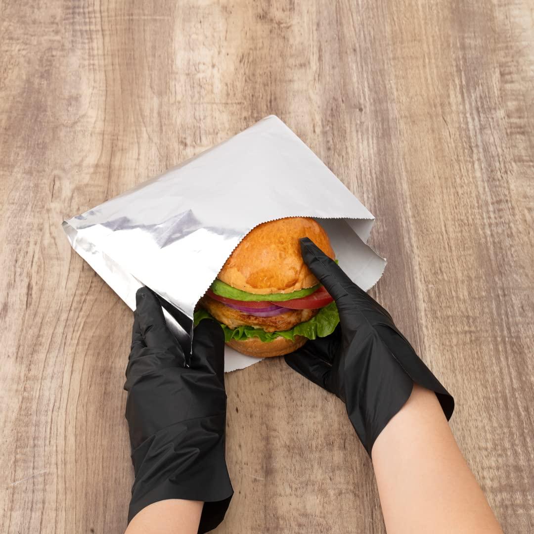 Restaurantware Restaurantware Bag Tek 7.9 x 1.7 x 7.9 Inch Foil Lined Bags 100 Greaseproof Foil Food Wrappers - Freezable Non-Vented Silver Foil Paper Hot Sandwich Bags Keeps Food Warm For Hot And Cold Foods