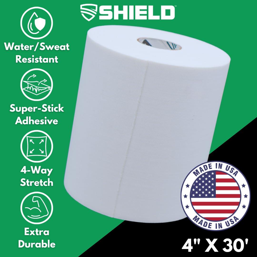 SHIELD SHIELD Turf Tape Pro | Turf Tape Football - Waterproof, USA Made, 10 Yards, Extra Wide for arms, 4-Way Stretch Flexibility, White
