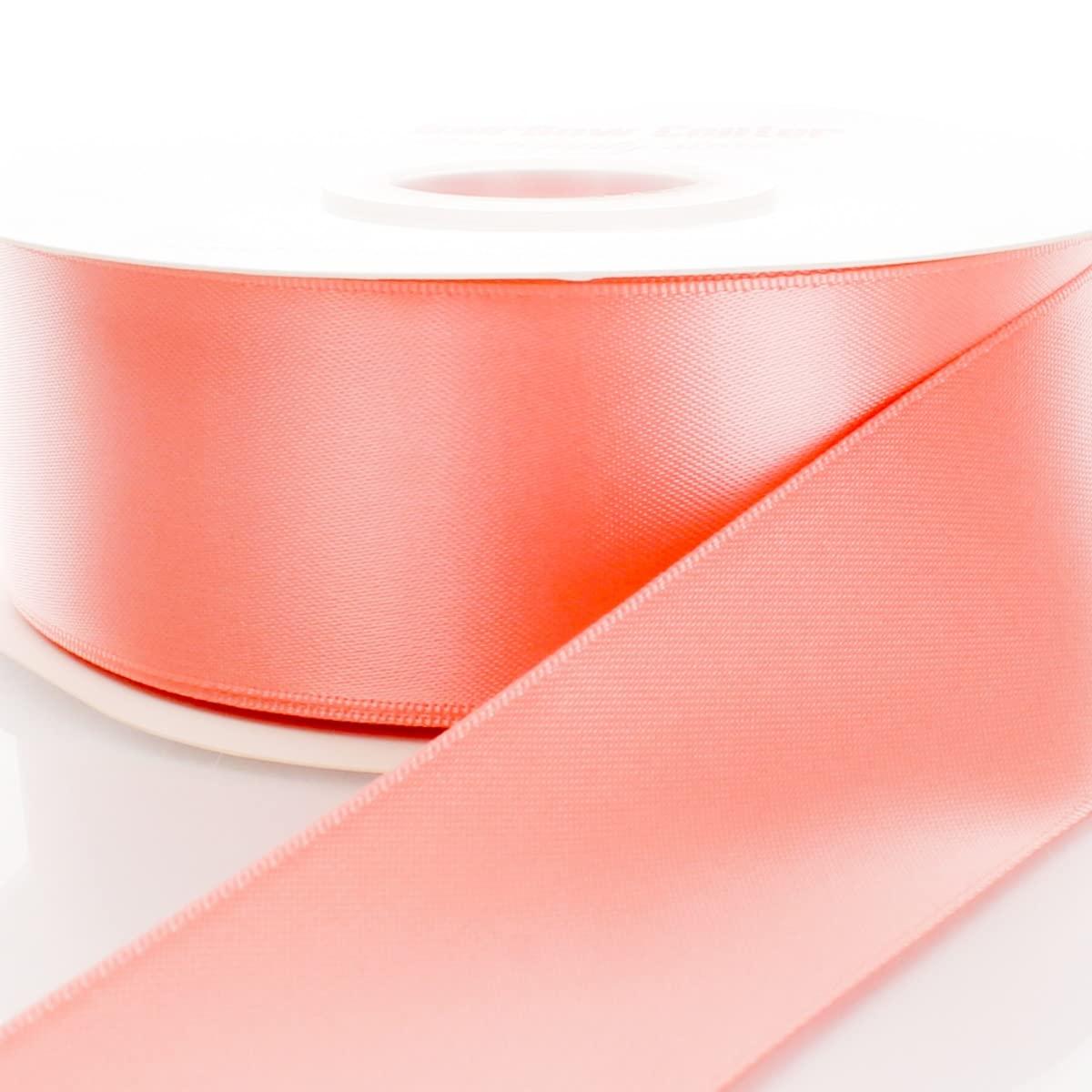 HairBow Center LLC 3" Lt. Coral Double Faced Satin Ribbon 100yd