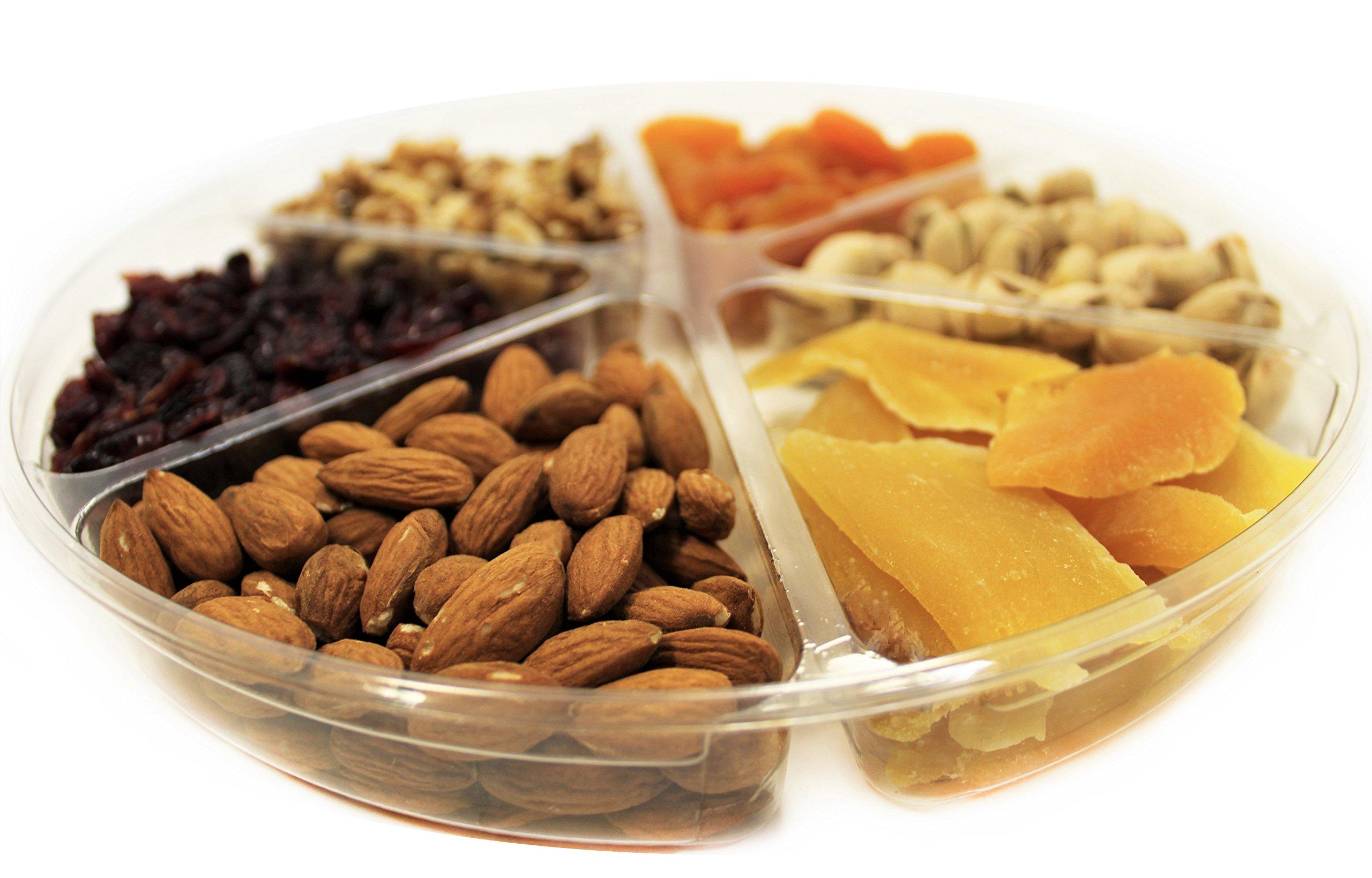 It's Delish Gourmet Raw Nuts & Dried Fruit Assortment Gift Tray 6-Pt by It\'s Delish Large Healthy Gift Box for Christmas Events Fathers Mothers Day Family Parties Birthday Valentines Anniversary & Sympathy