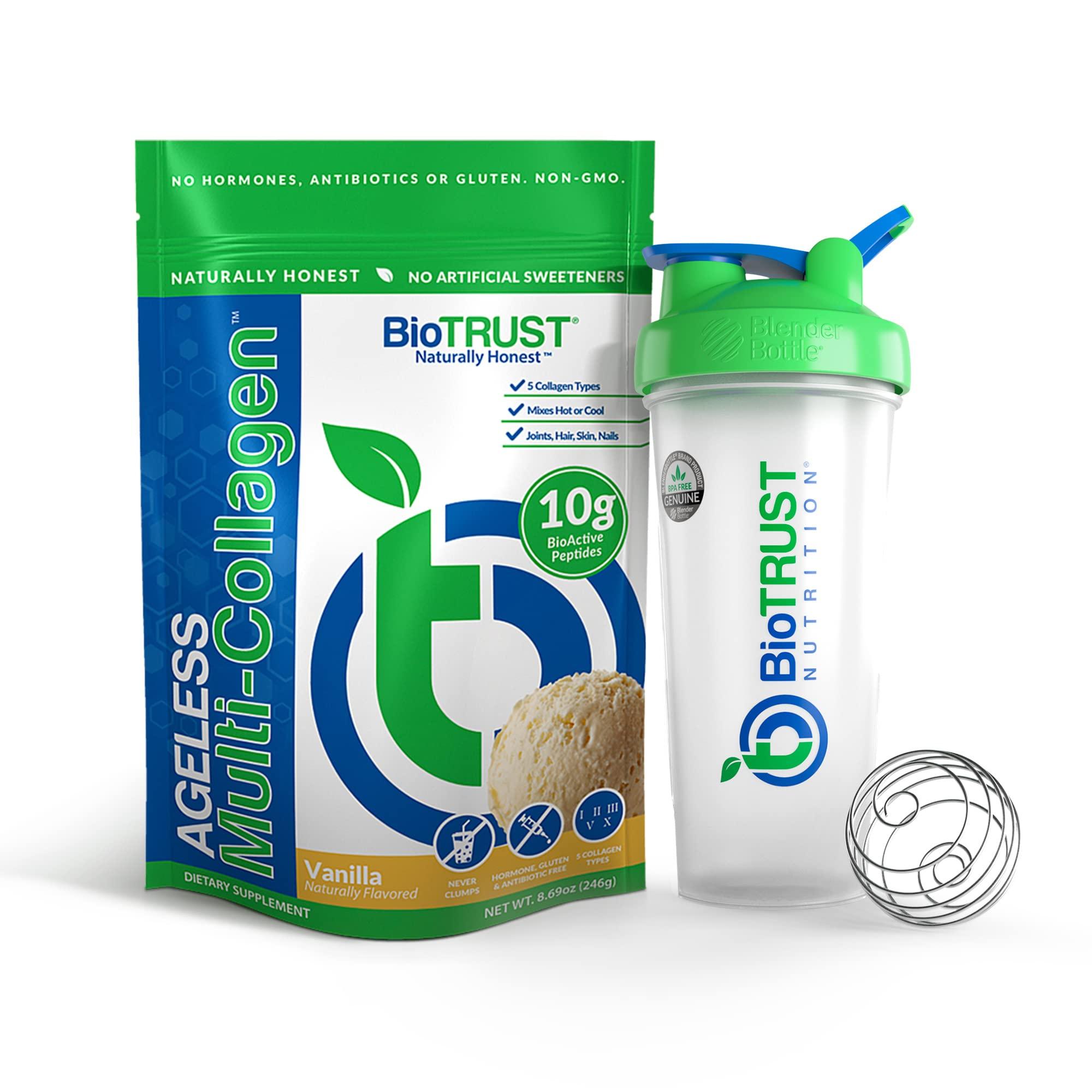 BioTrust BioTrust Ageless Multi Collagen 5-in-1 Protein Powder (Vanilla) BlenderBottle Bundle