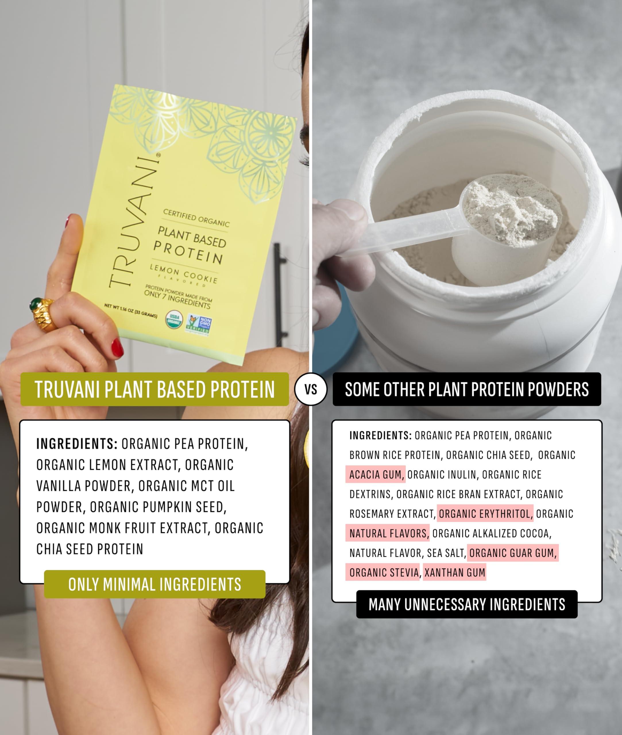 Truvani Truvani Vegan Pea Protein Powder | Lemon Cookie | 20g Organic Plant Based Protein | 20 Servings | Keto | Gluten & Dairy Free | Low Carb | No Added Sugar