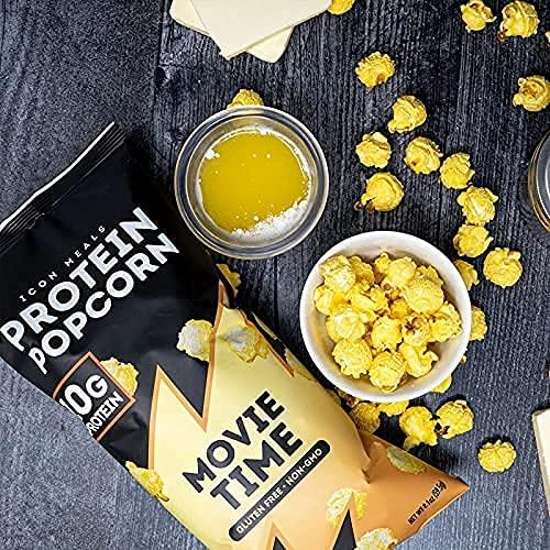ICON MEALS ICON Meals Protein Popcorn, Savory Popcorn Snack, 10g Protein, Great Tasting, Crunchy, Air-Popped (3 Pack, Movie Time)